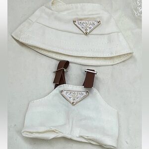 NEW!!! Labubu Prada Doll 17cm Clothes - White and silver